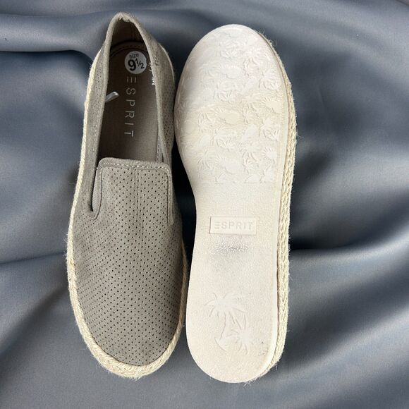 Esprit Nadine Espadrille Slip On Taupe Shoes Jute Wrapped Platform Sole 9.5 NEW - Picture 13 of 16